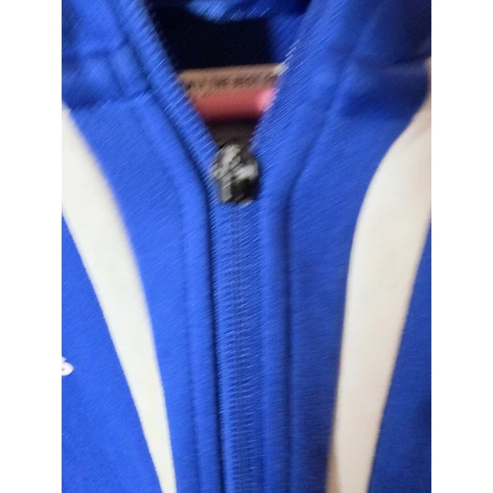 Adidas Team Issued Full Zip Hoodie Blue White Eagle Logo Men's Medium M